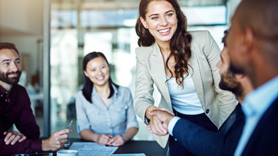 Business workers hand shake